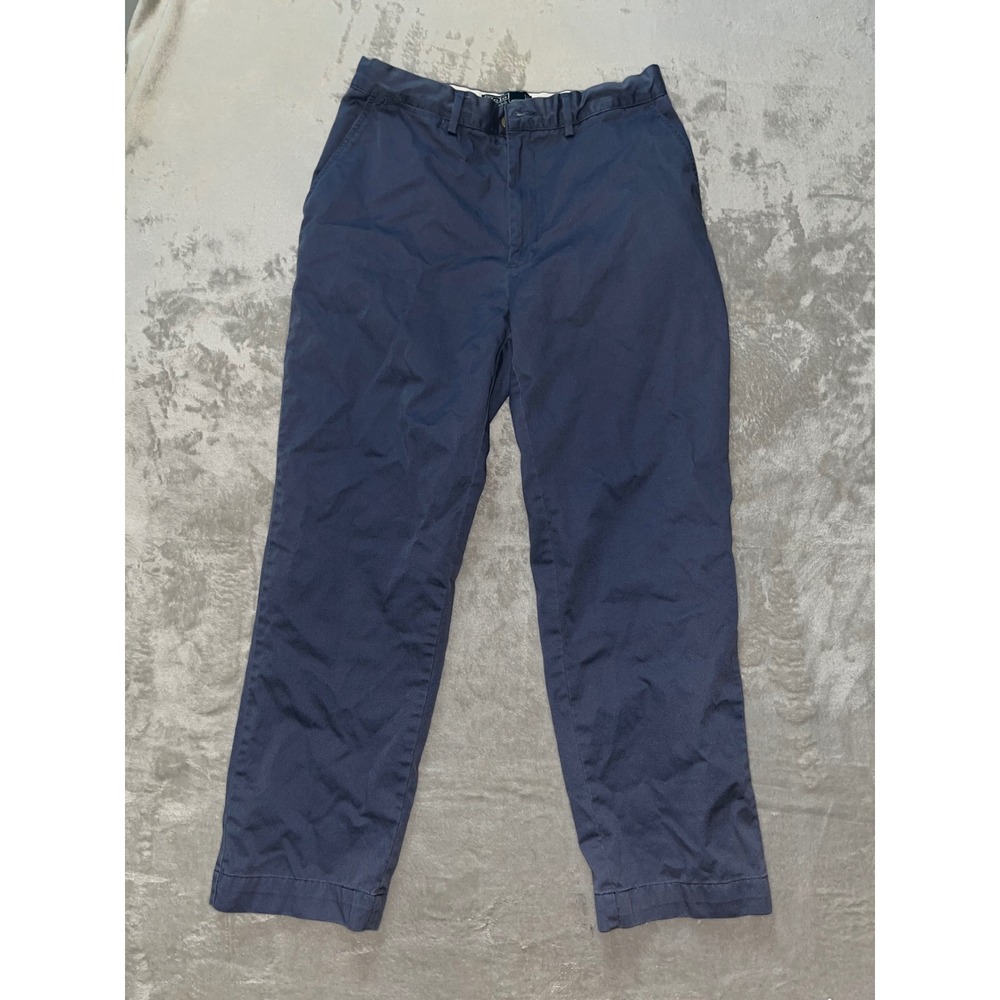 Polo Ralph Lauren Men Navy Blue Chino Flat Front Pants Size 32x30